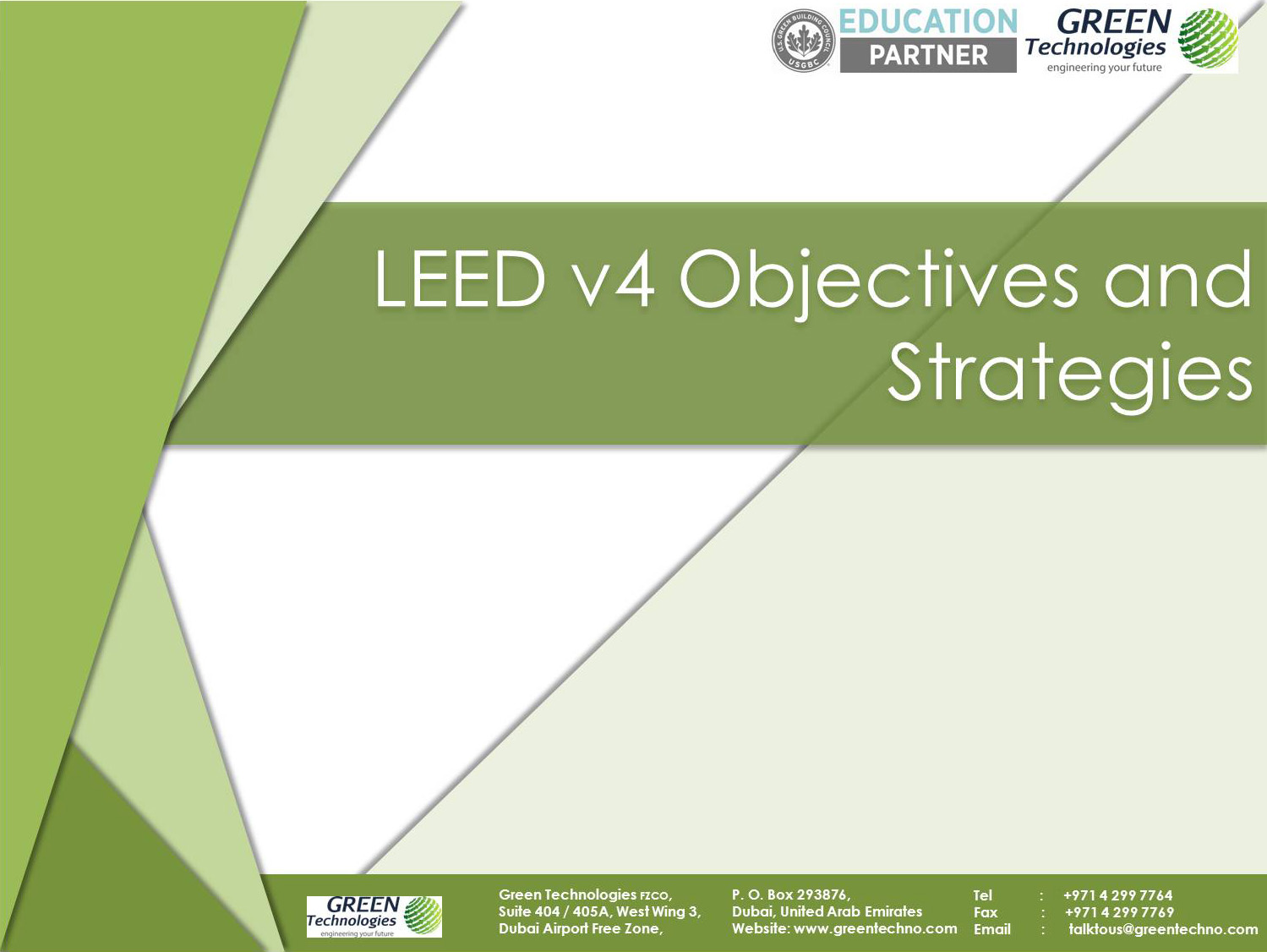 LEED v4 Objectives & Strategies